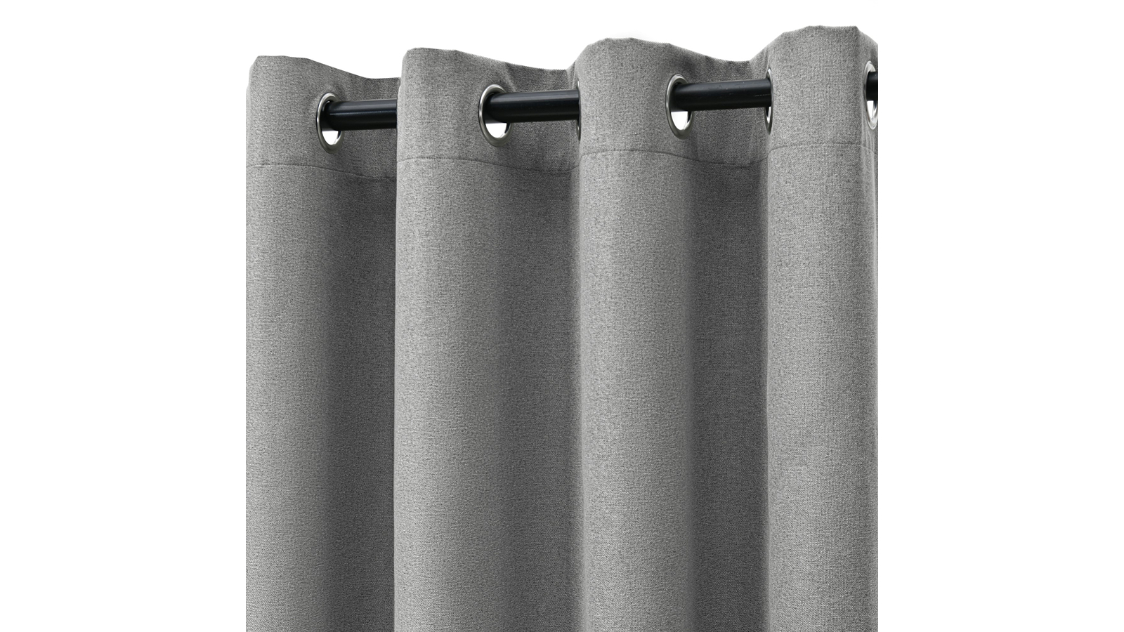 Cadence and Co Twin Pack Steel Bennett Faux Linen Blockout Eyelet Curtain - 90 x 223cm