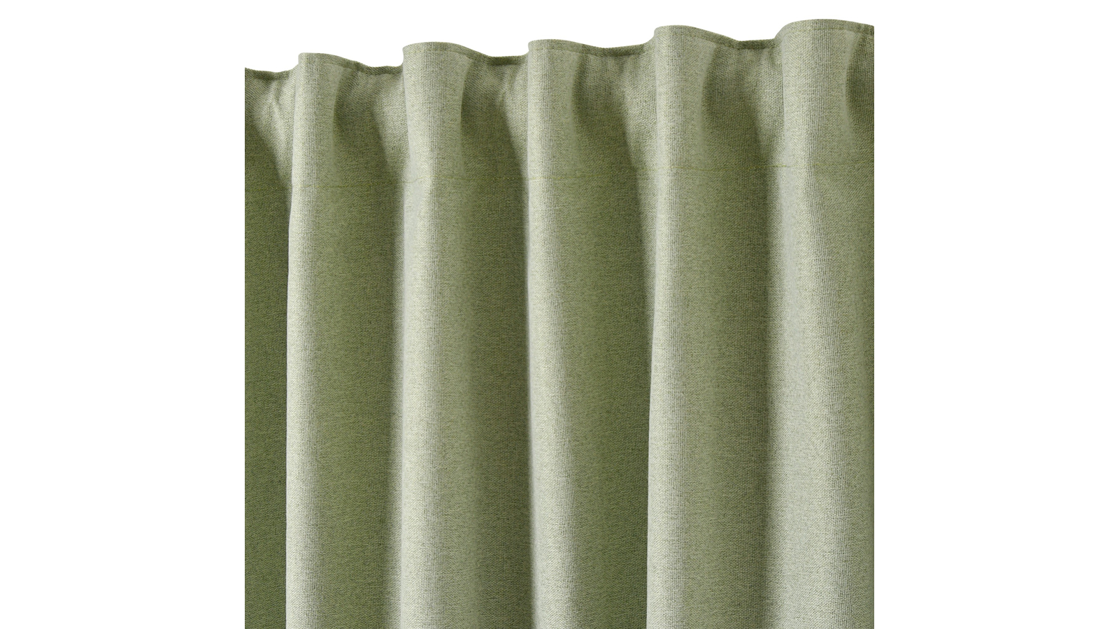 Cadence and Co Twin Pack Moss Bennett Faux Linen Blockout Multi Header Curtain - 90 x 223cm