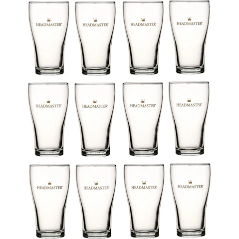 Headmaster Set of 12 Crown Nucleated Beer Conical Glass