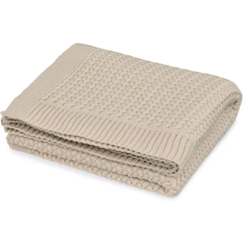 Cam Cam Copenhagen Harper Knit Baby Blanket - Latte