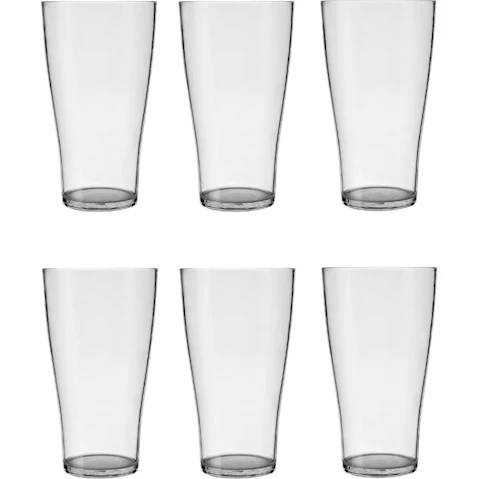 Crown Polycarbonate Pack of 6 Schooner Beer Glass - 425ml