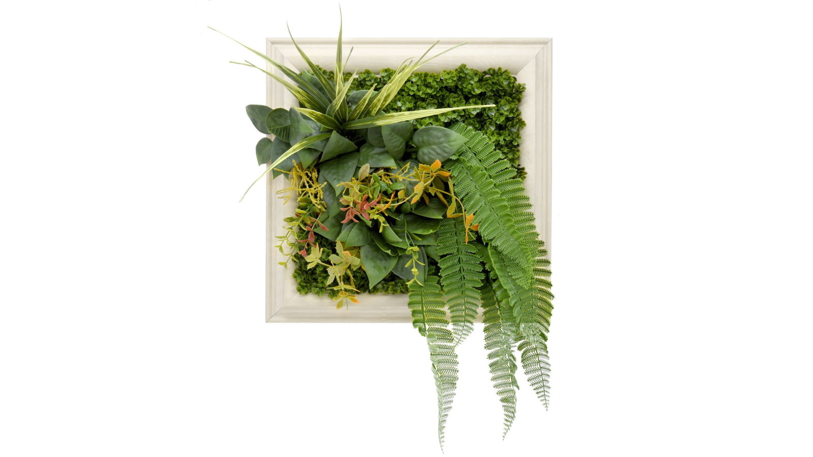 YES4HOMES 33x33cm 3D Green Artificial Plants Wall Panel Art with Vertical Frame - Autumn