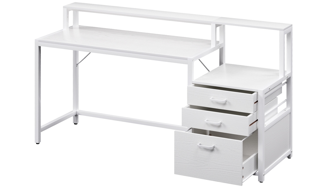 Artiss 160cm Computer Desk with Drawers Open Shelf - White