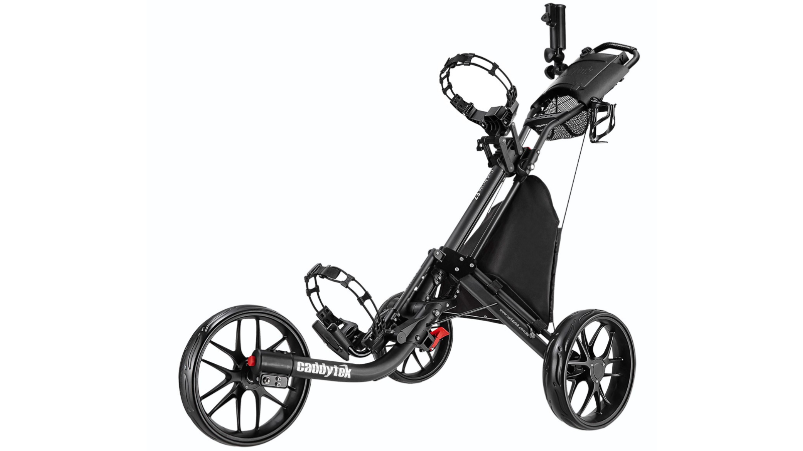CaddyTek EZ-Fold Pro 3-Wheel Golf Buggy Push Cart - Dark Grey