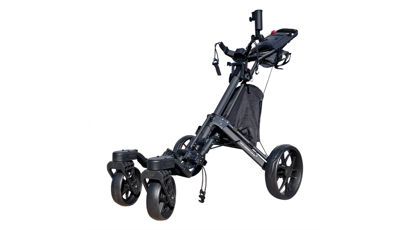 CaddyTek CaddyCruiser ONE-S Pro 4-Wheel Golf Buggy with Swivel Front Wheel - Black