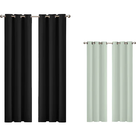 DreamZ Set of 2 132x213cm 3 Layers Eyelet Room Darkening Blockout Curtains