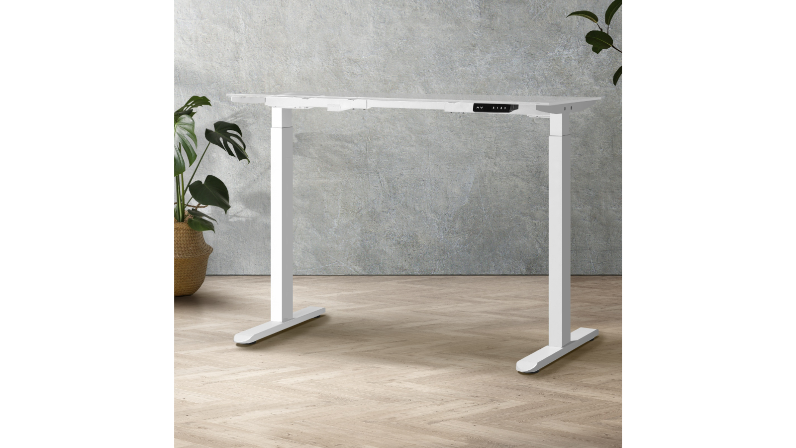 Oikiture White Dual Motor Height Adjustable Standing Desk - Frame Only 