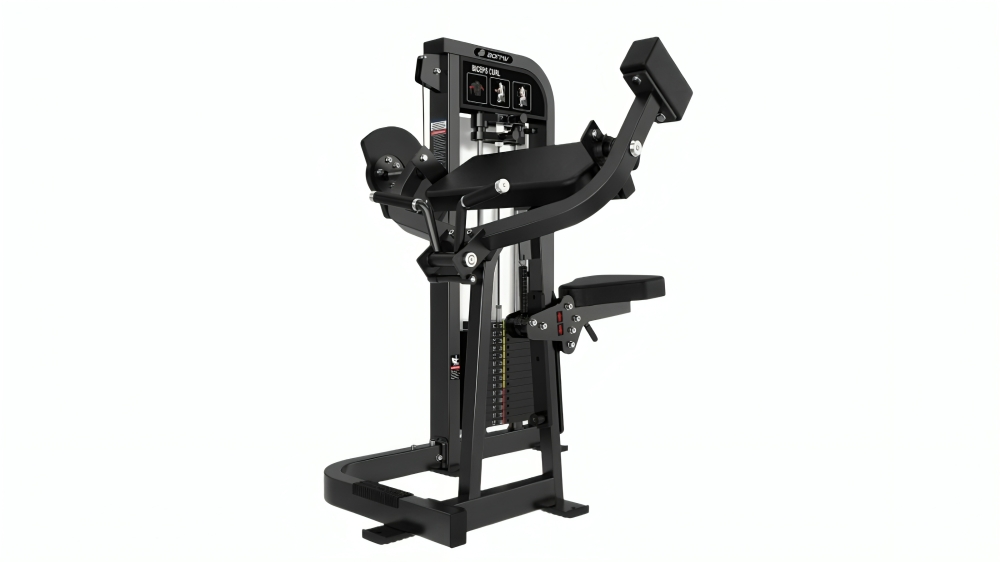 Fitness Hero HS-X Series Reload Biceps Curl Pin Loaded Machine - Matte Black