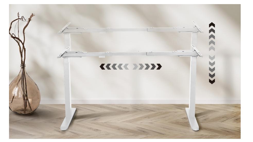 Oikiture White Dual Motor Height Adjustable Standing Desk - Frame Only
