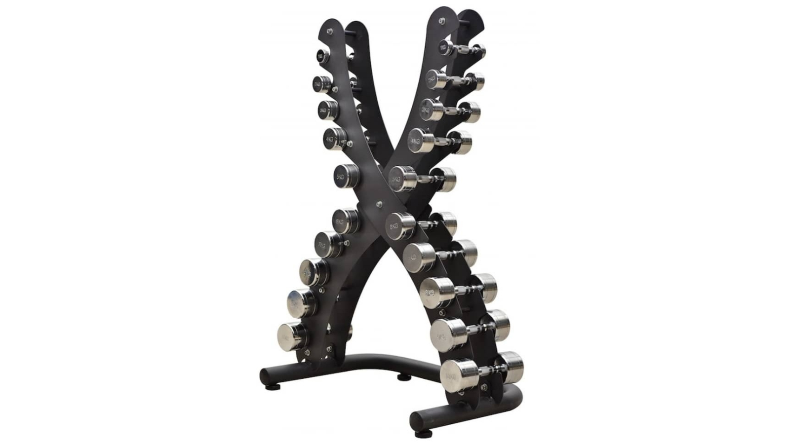 Fitness Hero Reload Chrome 1kg-10kg Dumbbell Set and Rack