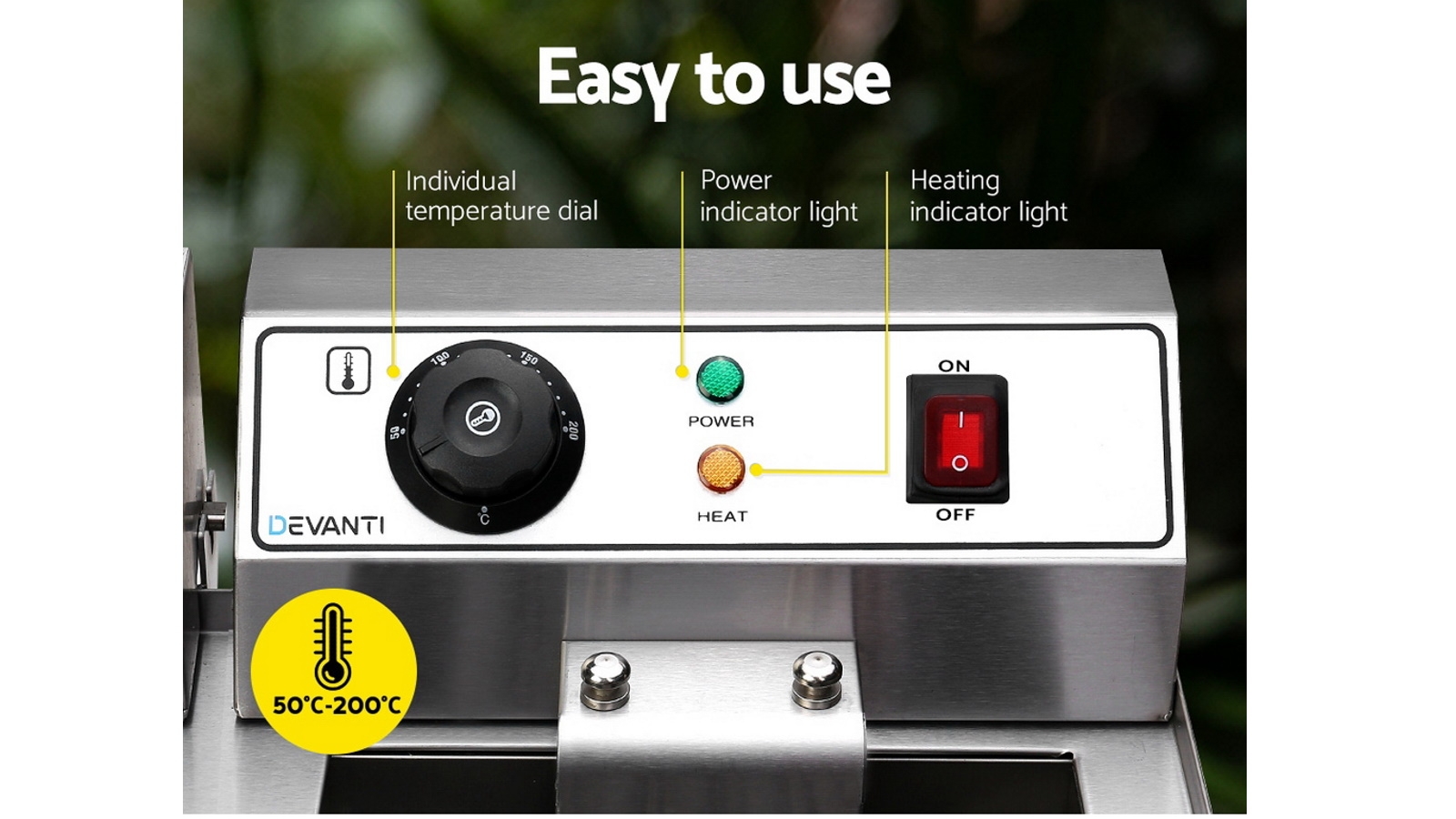 Devanti Commercial Electric Twin Deep Fryer Harvey Norman