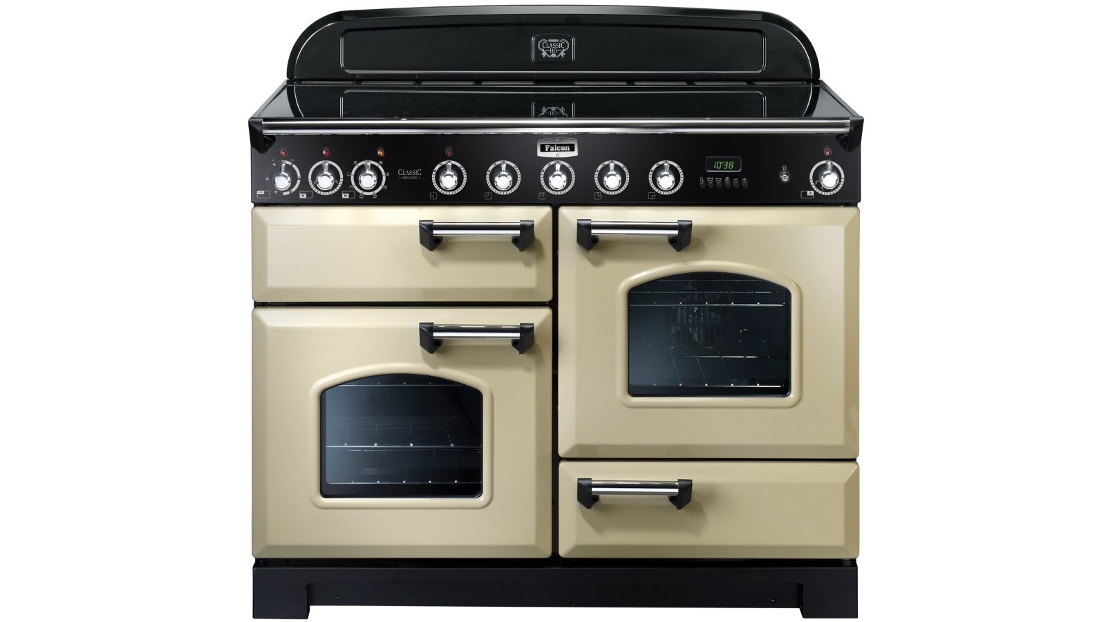 Falcon Classic Deluxe 1100mm Chrome Fitting Induction Range Freestanding Cooker - Cream