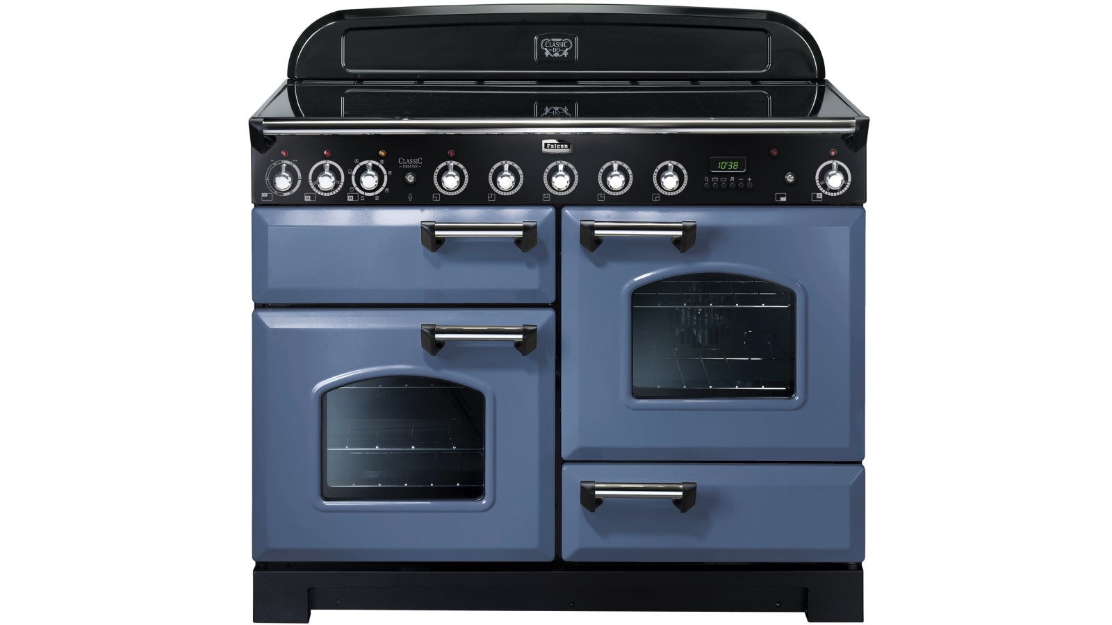 Falcon Classic Deluxe 1100mm Chrome Fitting Induction Range Freestanding Cooker - Stone Blue