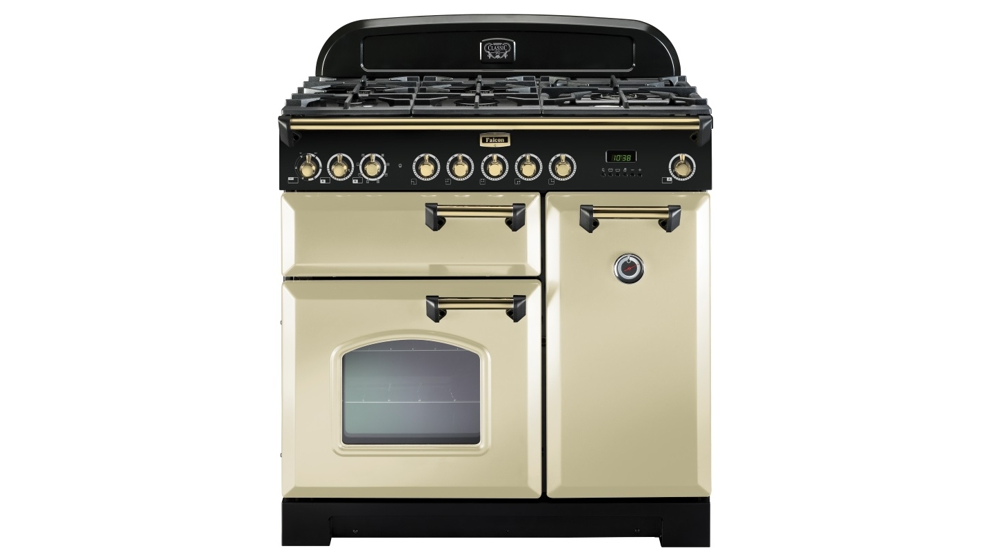 Falcon Classic Deluxe 900mm Dual Fuel Freestanding Cooker - Cream Brass