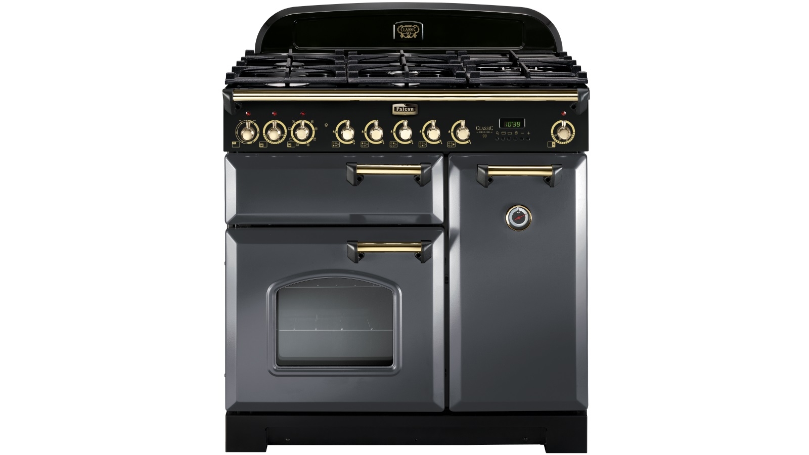 Falcon Classic Deluxe 900mm Dual Fuel Freestanding Cooker - Slate/Brass