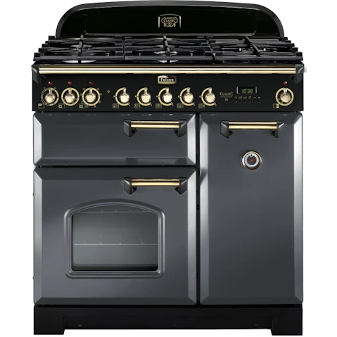 Falcon Classic Deluxe 900mm Dual Fuel Freestanding Cooker - Slate/Brass