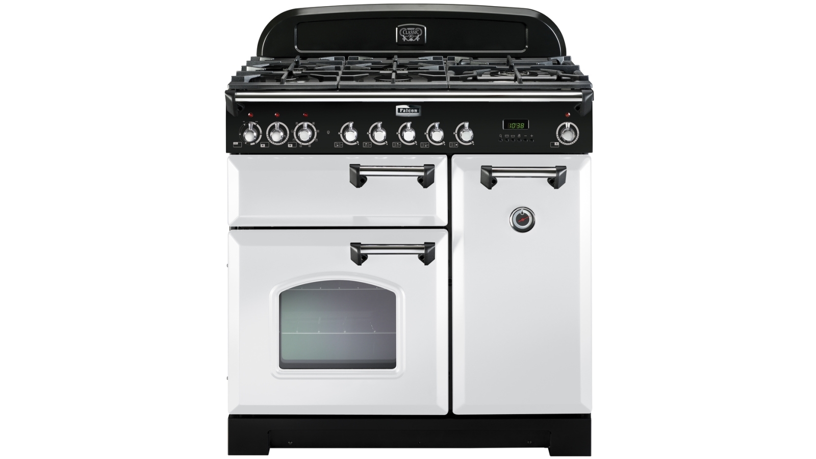 Falcon Classic Deluxe 900mm Dual Fuel Freestanding Cooker - White Chrome