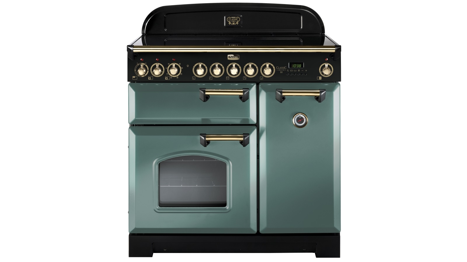 Falcon Classic Deluxe 900mm Brass Fitting Induction Range Freestanding Cooker - Mineral Green