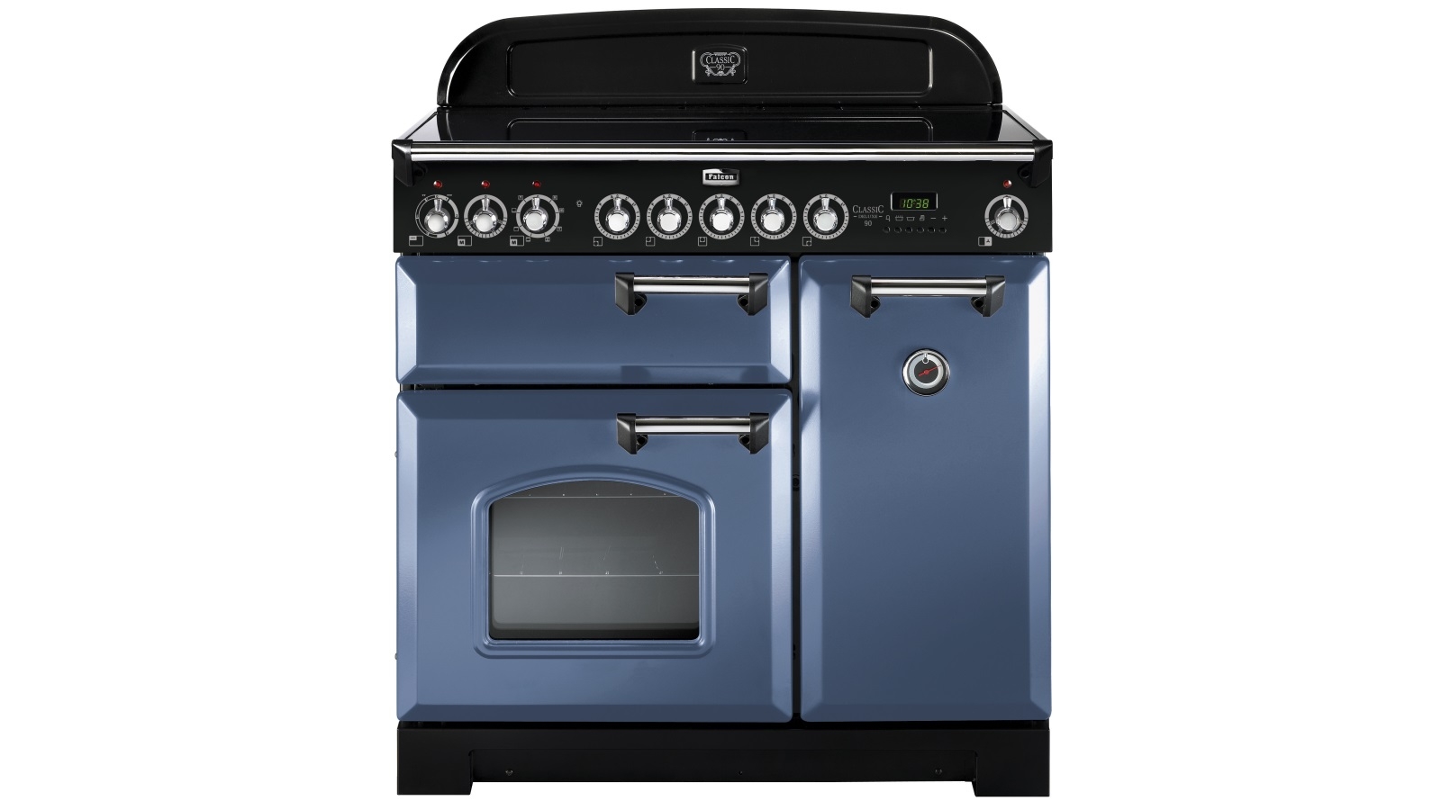 Falcon Classic Deluxe 900mm Chrome Fitting Induction Range Freestanding Cooker - Stone Blue