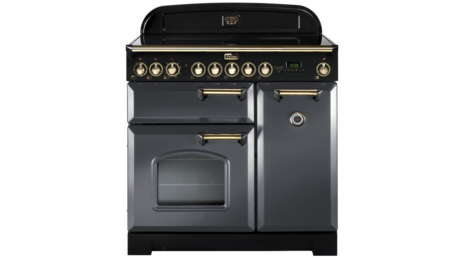 Falcon Classic Deluxe 900mm Brass Fitting Induction Range Freestanding Cooker - Slate