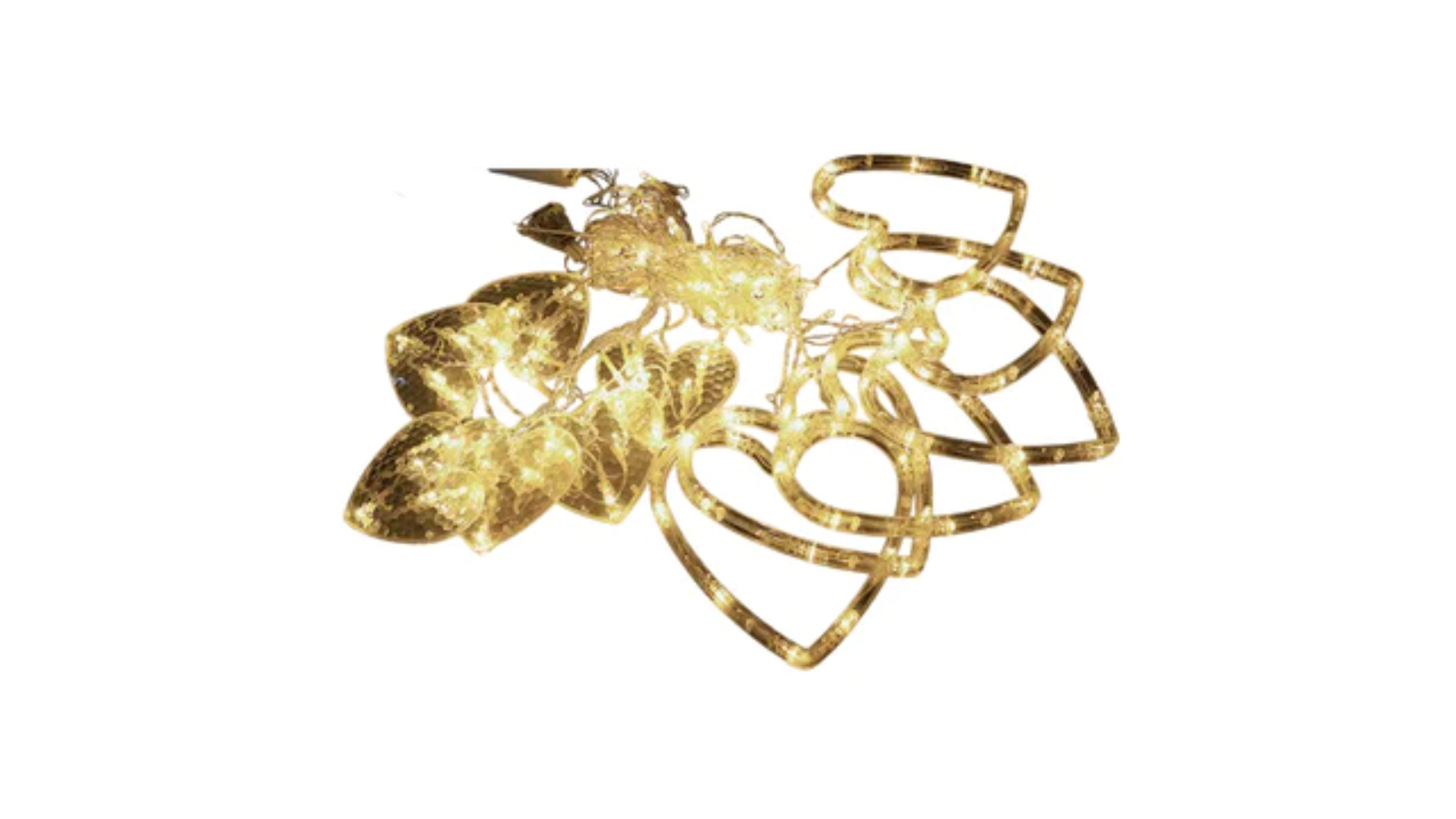 NNETM Water Proof Heart Shaped LED Curtain String Lights