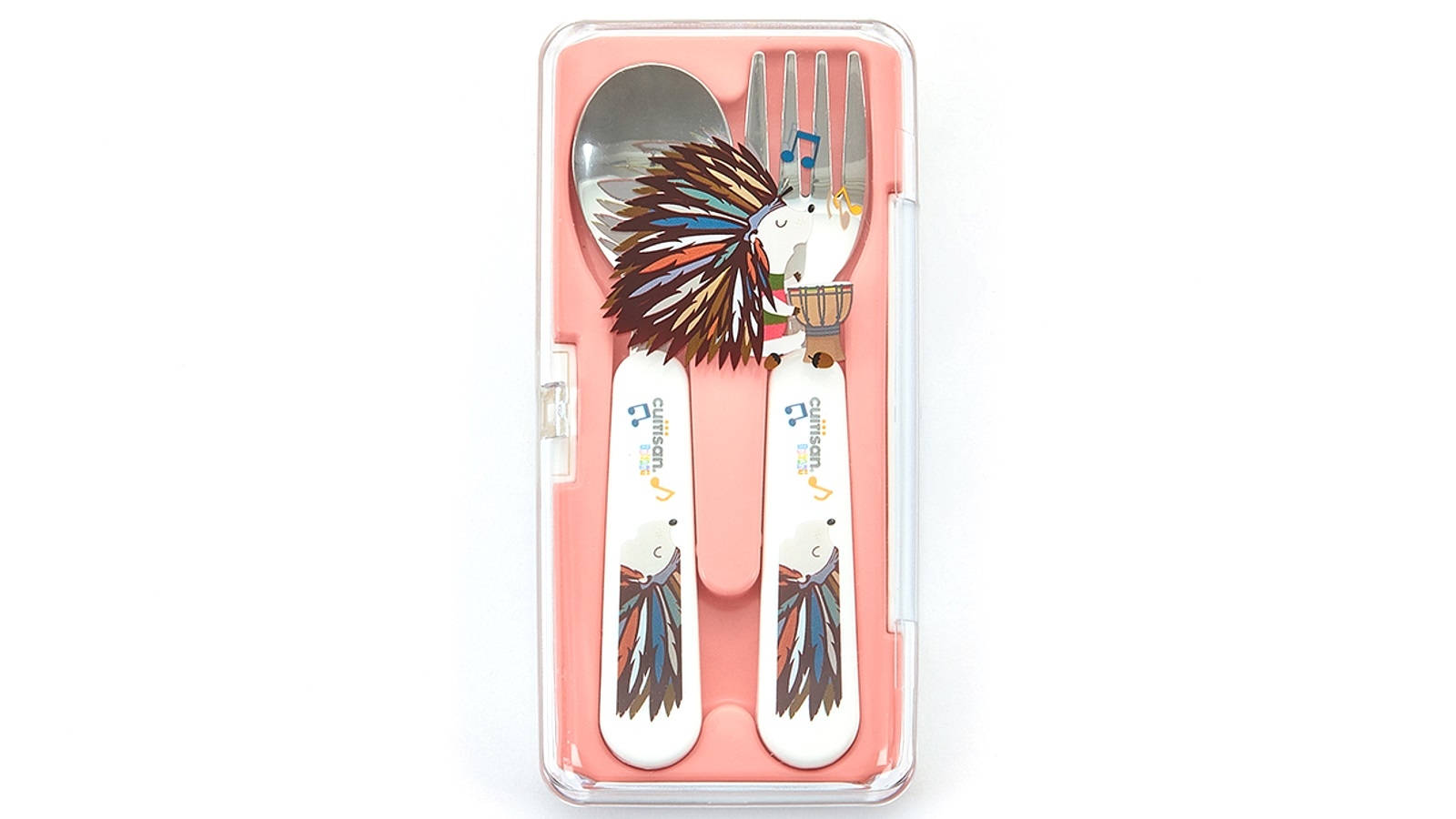 Cuitisan Infant Spoon and Fork Set with Case - Pink