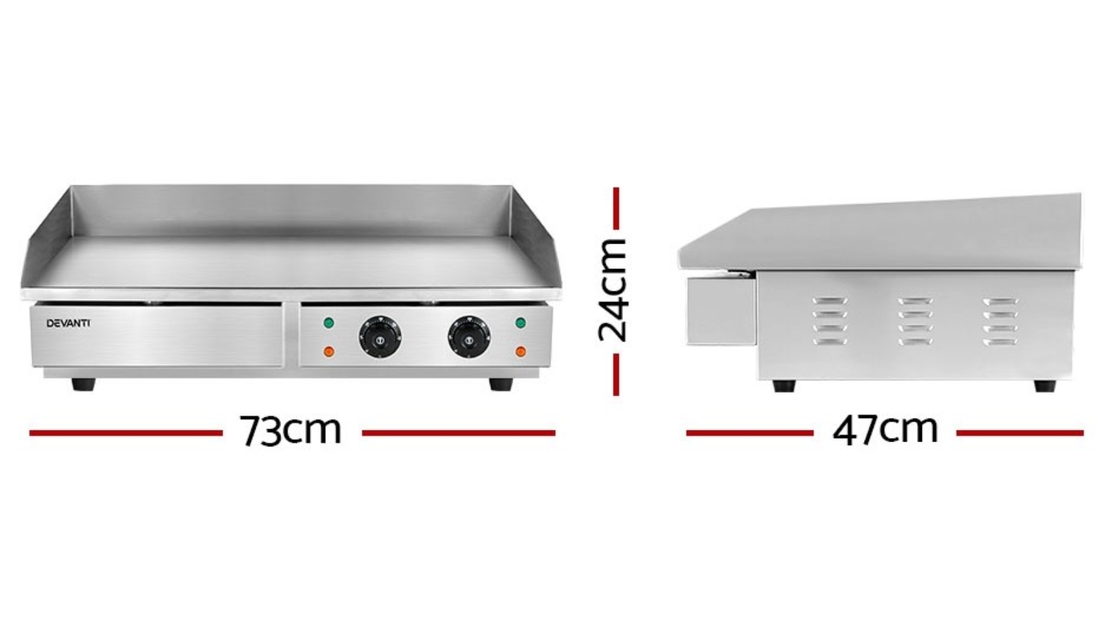 Devanti Commercial Electric Griddle BBQ Harvey Norman