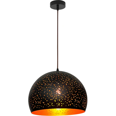 Celeste Bohemian Rustic Embossed Dome Shape Pendant Light
