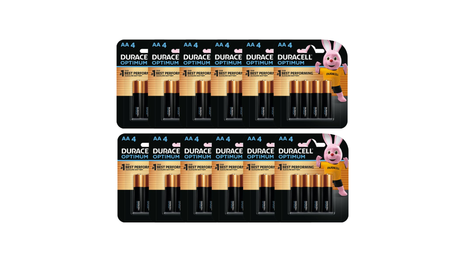 Duracell 12 Piece Optimum Alkaline AA Batteries - Pack of 4