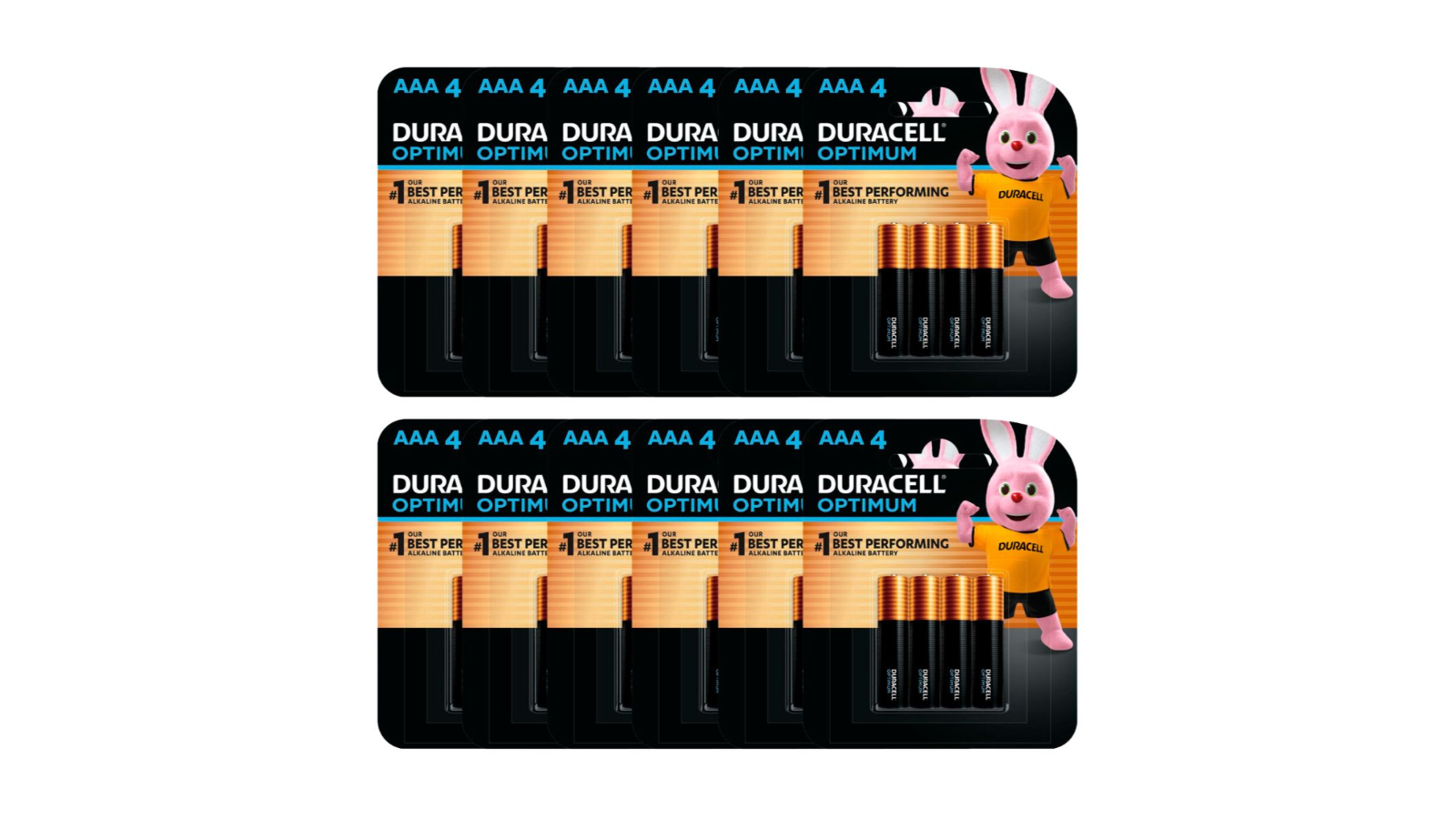 Duracell 12 Piece Optimum Alkaline AAA Batteries - Pack of 4