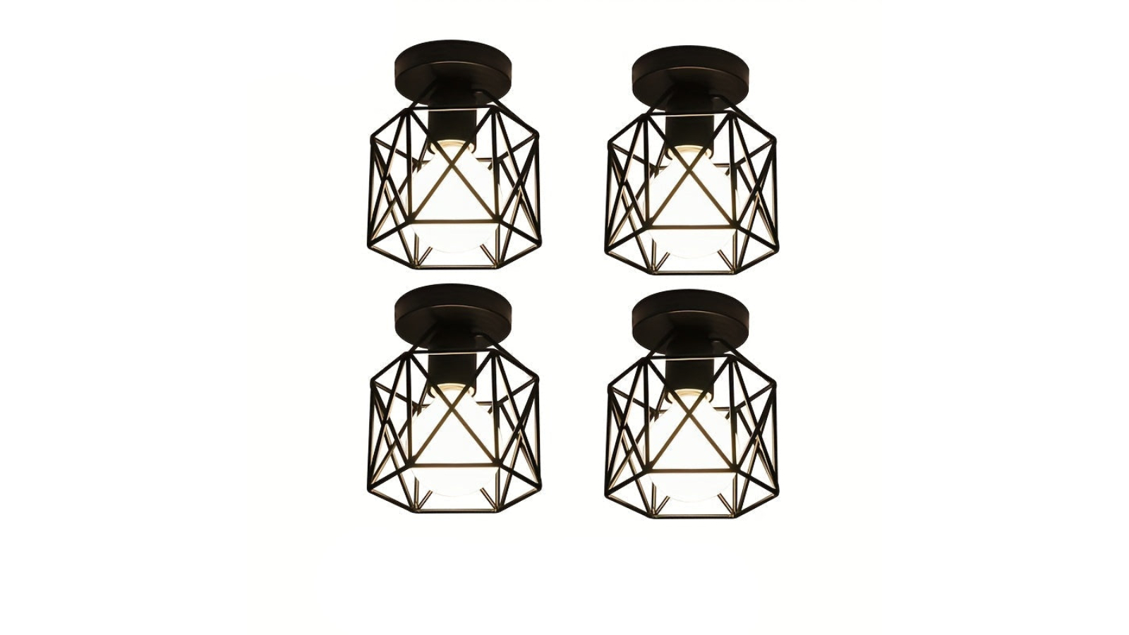 NNETM 4 Piece Geometric Metal Fixture Ceiling Light