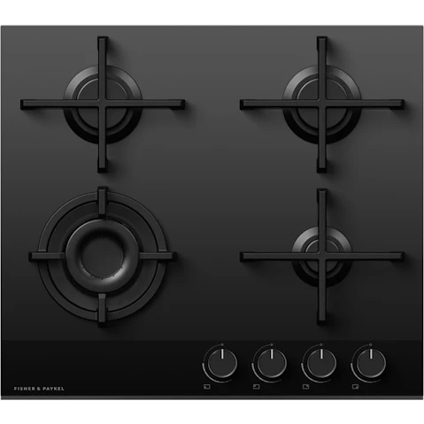 Fisher & Paykel 60cm Series 9 4 Burner Gas Cooktop LPG - Black