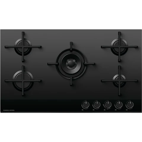 Fisher & Paykel 90cm Series 9 5 Burner Gas Cooktop Natural Gas - Black