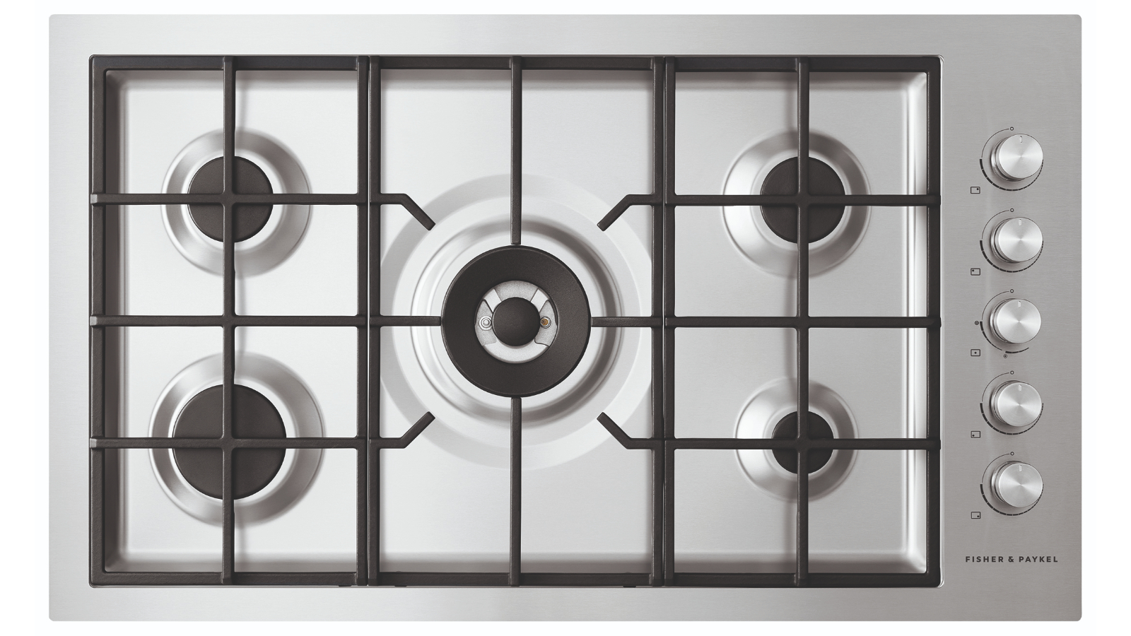 Fisher & Paykel 90cm Series 9 5 Burner Gas Cooktop Flush Fit LPG - Stainless Steel