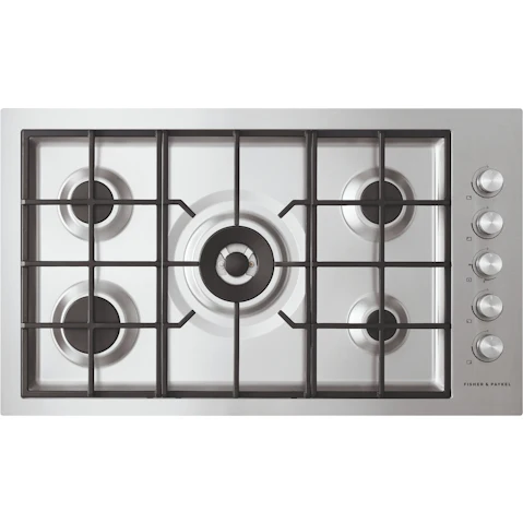 Fisher & Paykel 90cm Series 9 5 Burner Gas Cooktop Flush Fit LPG - Stainless Steel