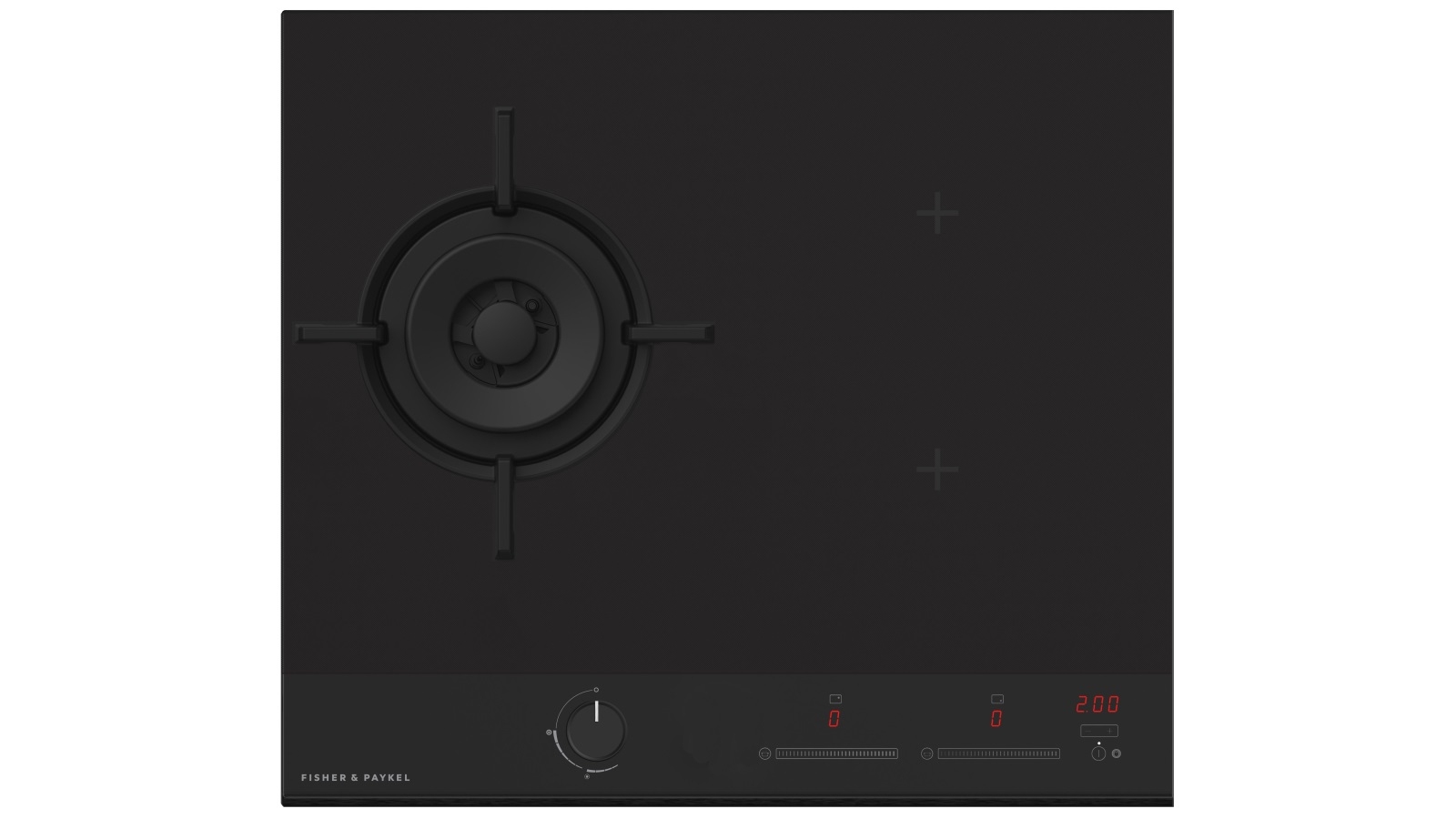 Fisher & Paykel 60cm Series 9 1 Burner + 2 Zone Hybrid Cooktop 2 SmartZones LPG - Black