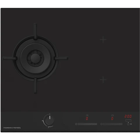 Fisher & Paykel 60cm Series 9 1 Burner + 2 Zone Hybrid Cooktop 2 SmartZones LPG - Black