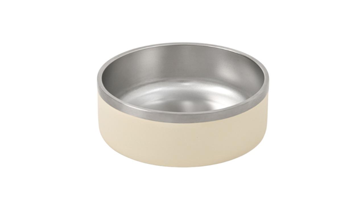 Charlie's Duro 1.24 Litre Stainless Steel Double Wall Dog Bowl - Cream