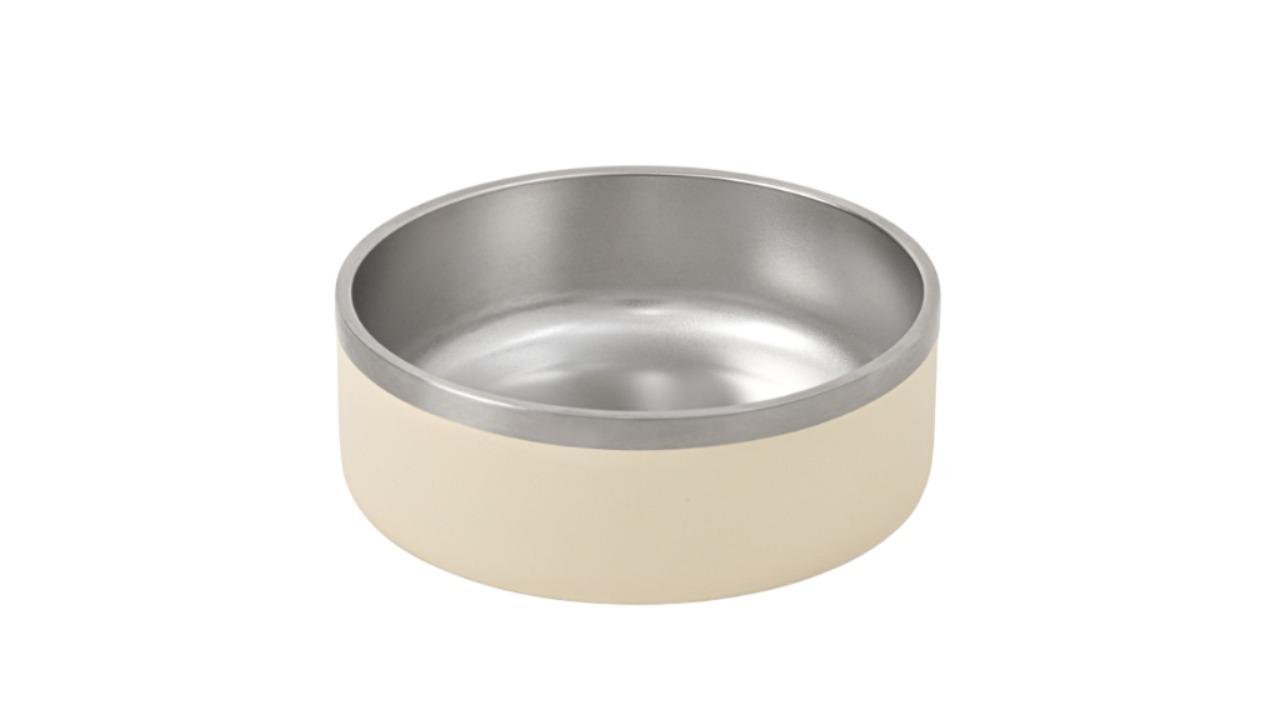 Charlie's Duro 1.89 Litre Stainless Steel Double Wall Dog Bowl - Cream