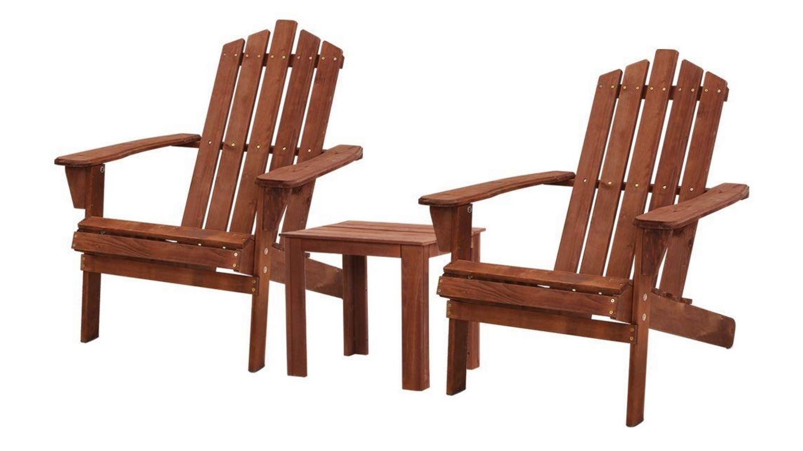 Gardeon Outdoor Wooden Chair Table Setting - Brown