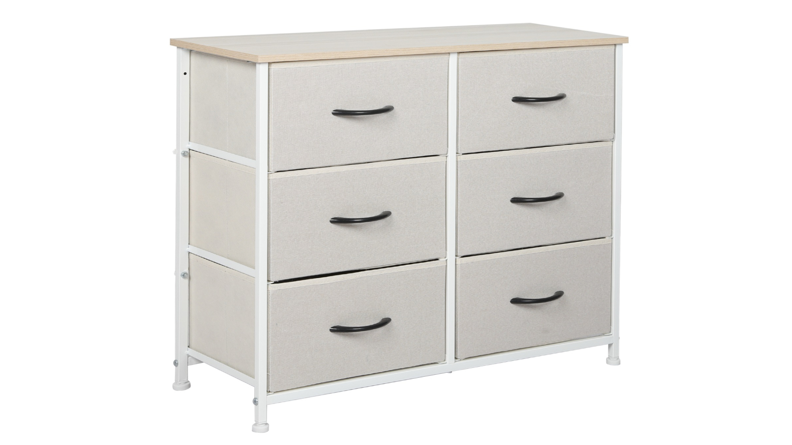 Levede 6-Drawer Beige Chest Cabinet