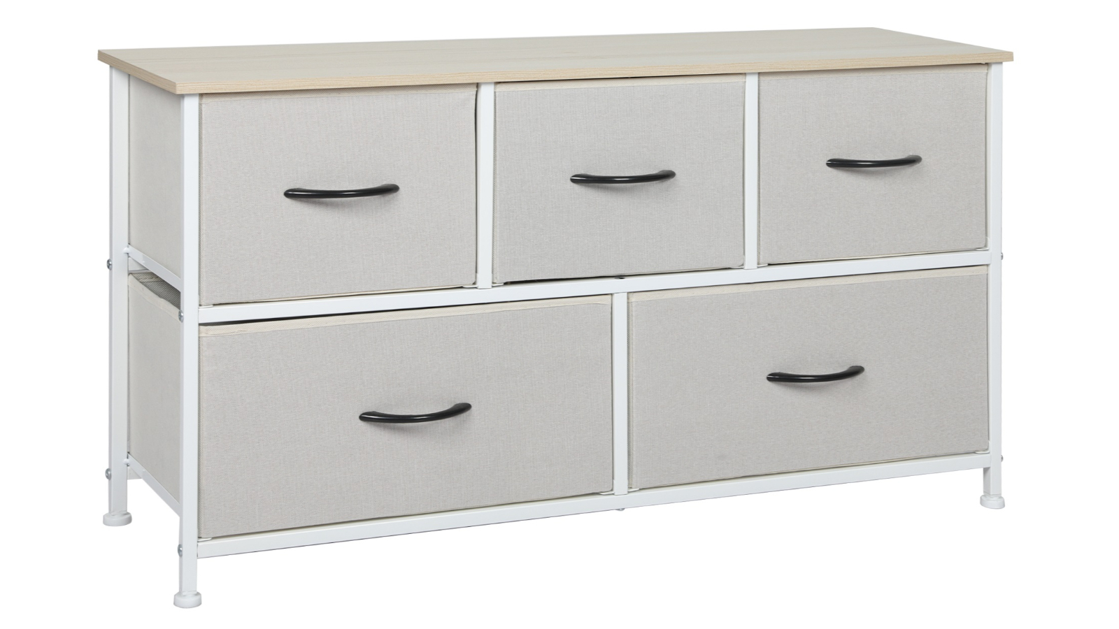 Levede 5-Drawer Beige Chest Cabinet