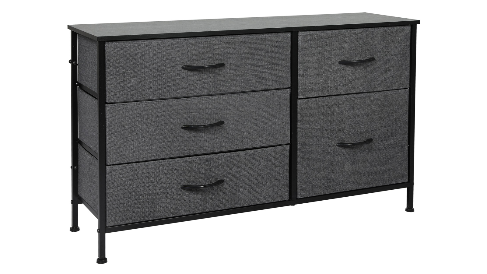 Levede 5-Drawer Grey Tallboy Cabinet