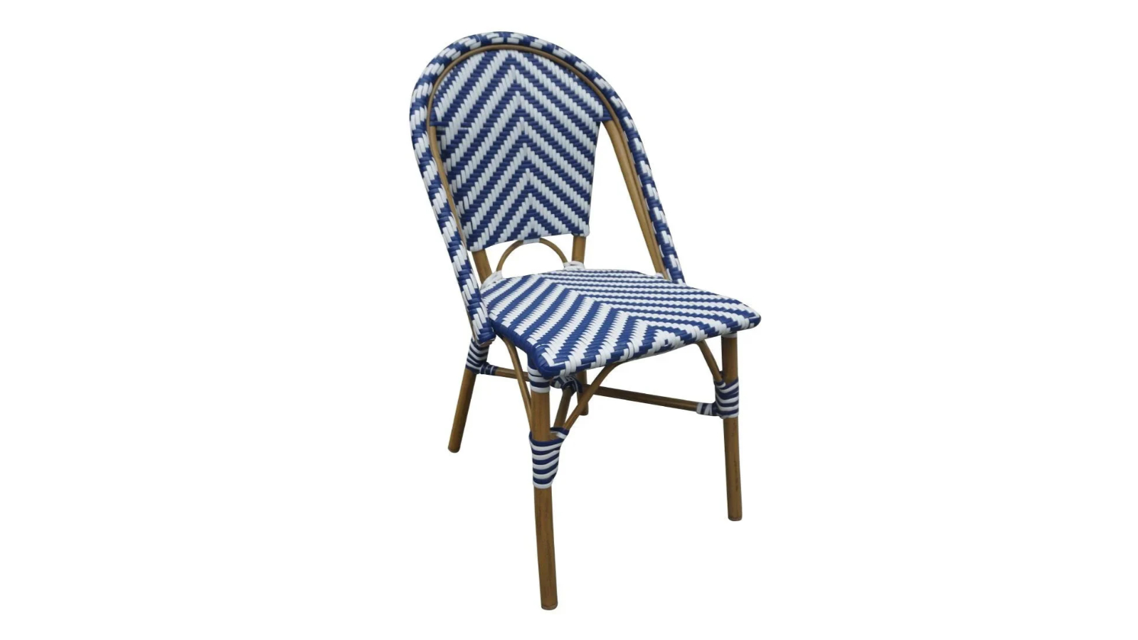 Bolero Pack of 2 Parisian Style Rattan Side Chair - Blue