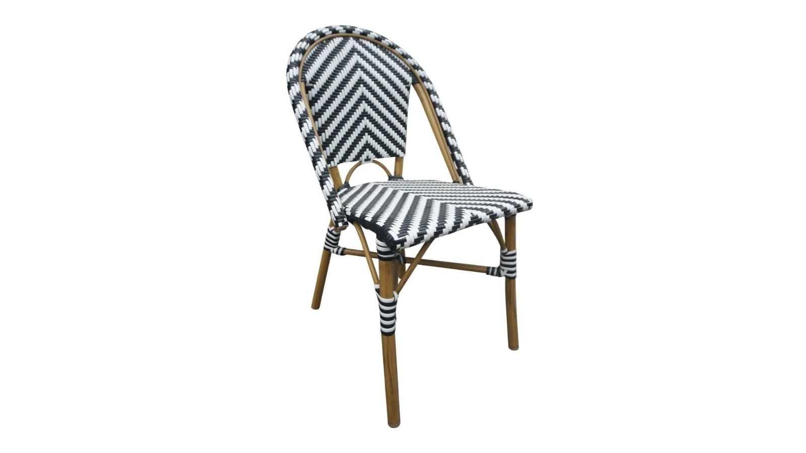 Bolero Pack of 2 Parisian Style Rattan Side Chair - Black