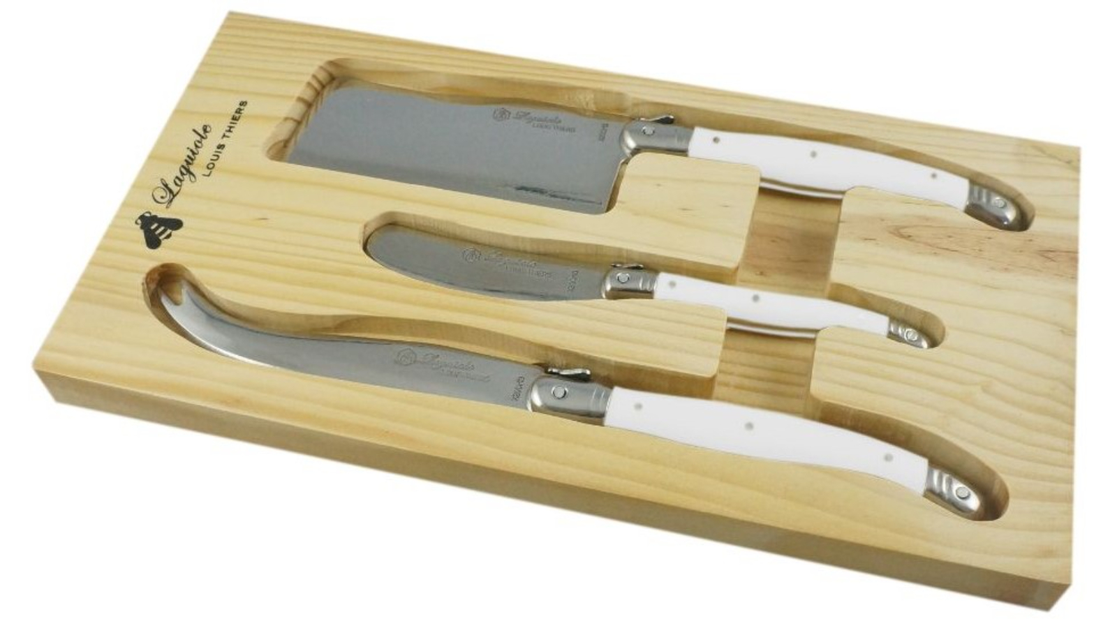 Laguiole by Louis Thiers 3 Piece Cheese Knives Set - White