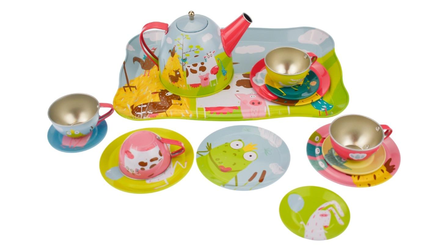 Kaper Kidz 15 Piece Farm Tin Tea Set