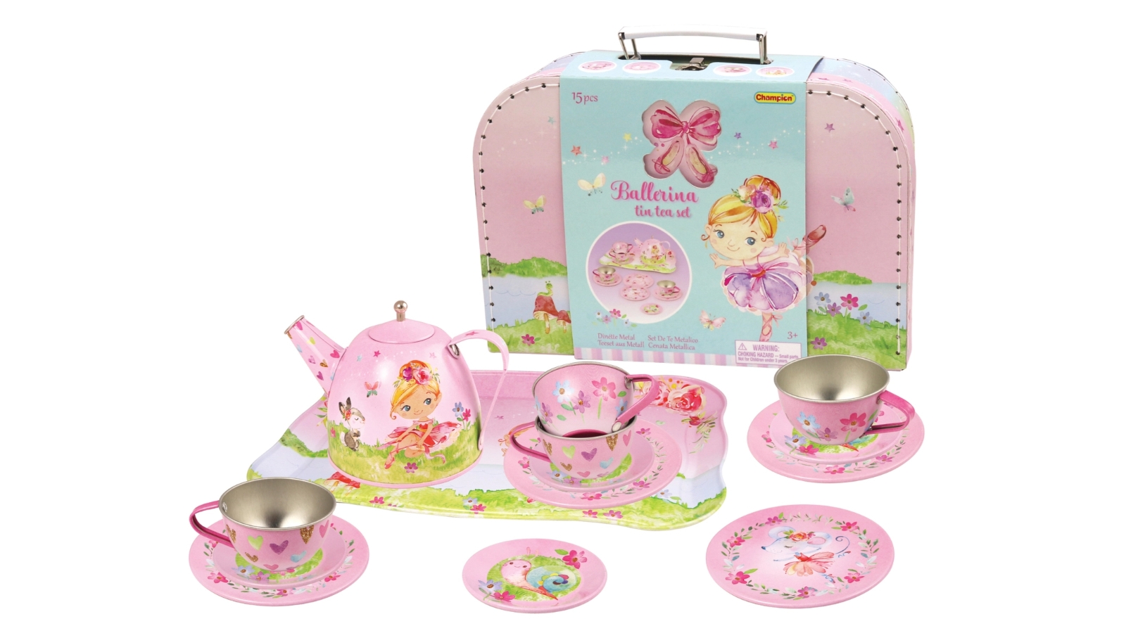 Kaper Kidz Ballerina Tin Tea Set in Suitcase