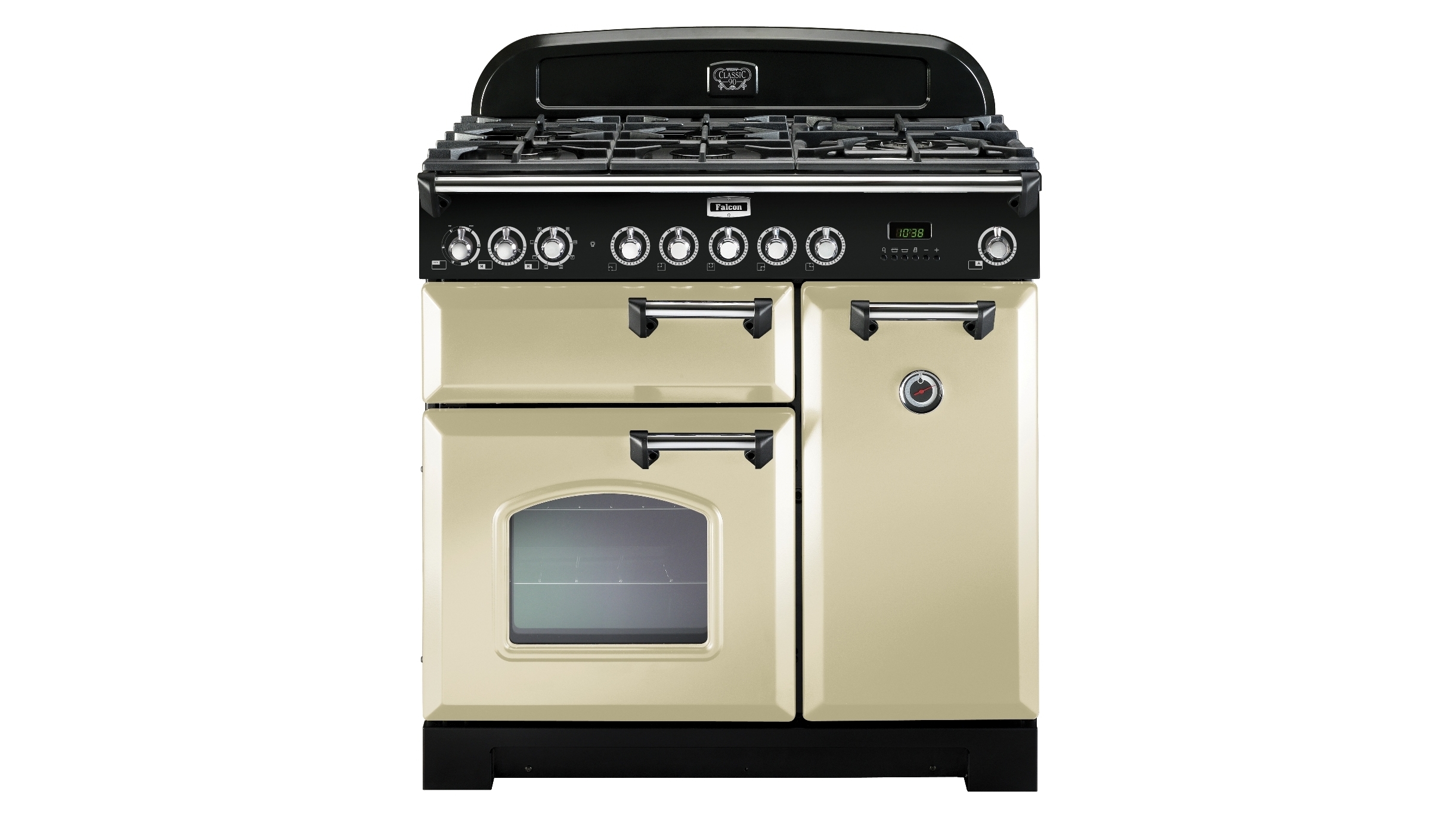 Falcon Classic Deluxe 900mm Dual Fuel Freestanding Cooker - Cream Chrome