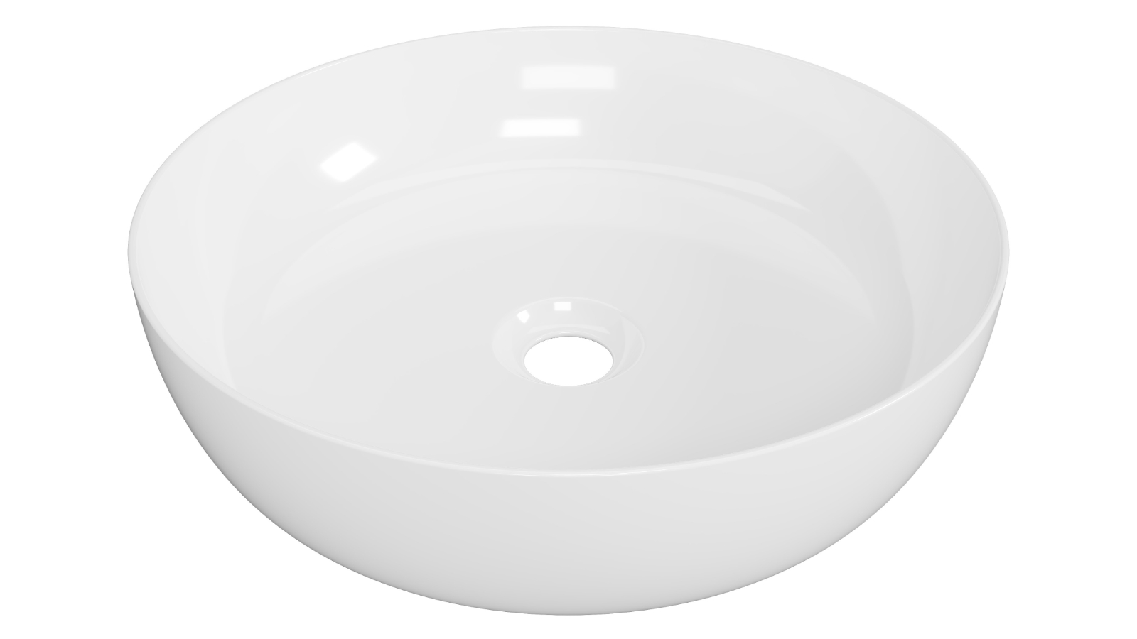 Timberline Chase 400mm Above Counter Basin - Gloss White